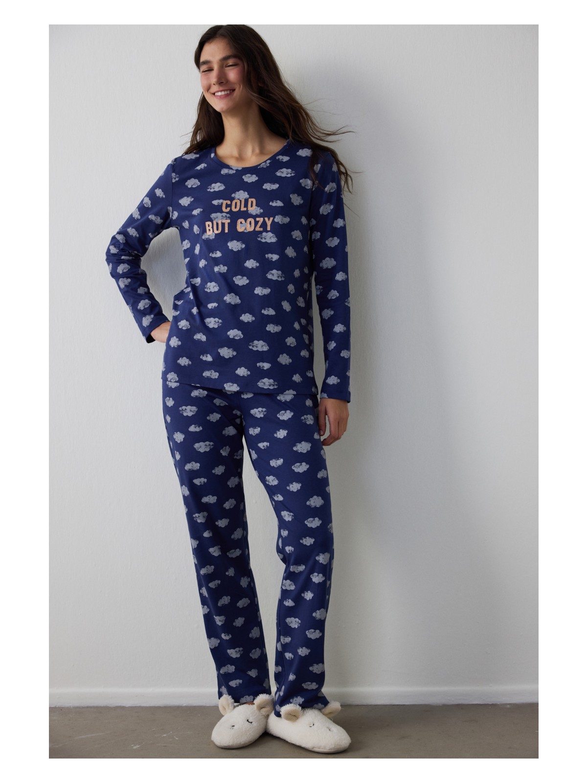 Penti Lacivert Cloudy Night Pantolon Pijama Takımı