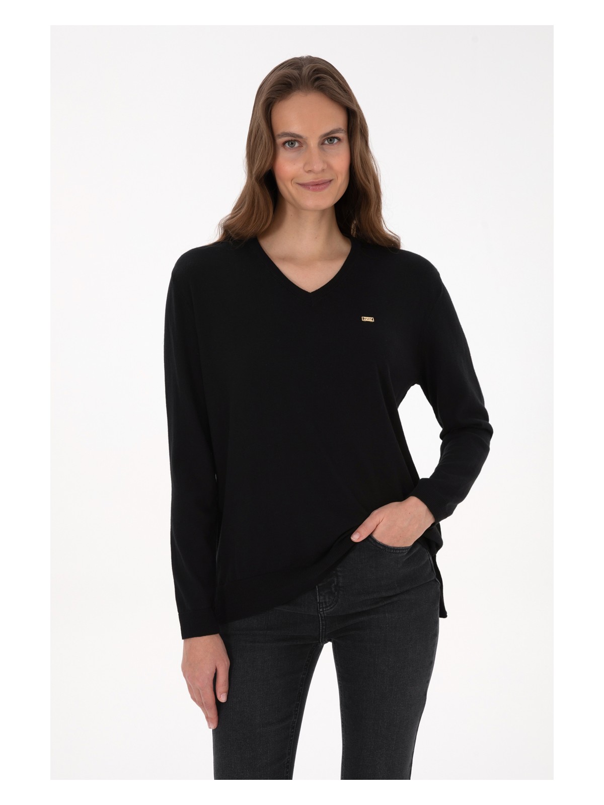 U.S. Polo Assn. Kadın Fıstık Yeşili V Yaka Basic Kazak 50313598-VR087 - Görsel 6