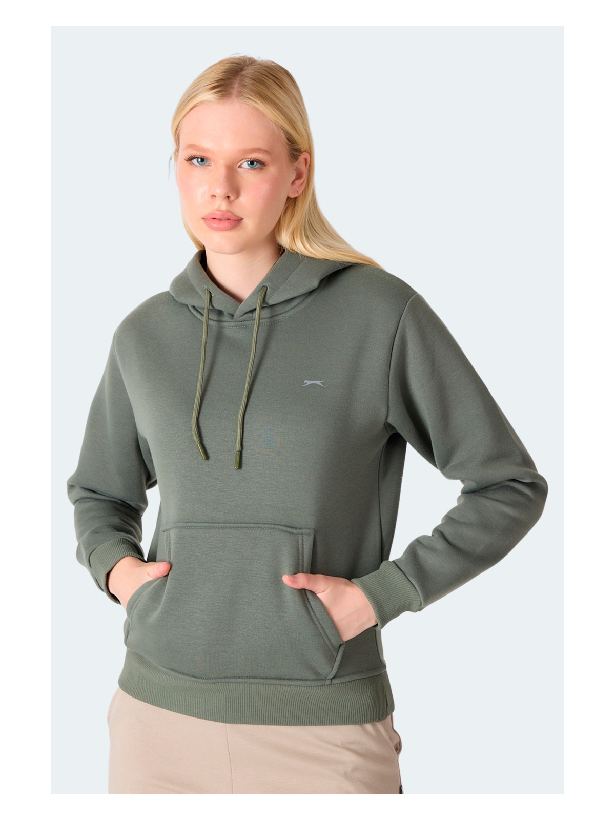 Slazenger Mısty I Kadın Kapüşonlu Ekru Sweatshırt - Görsel 7