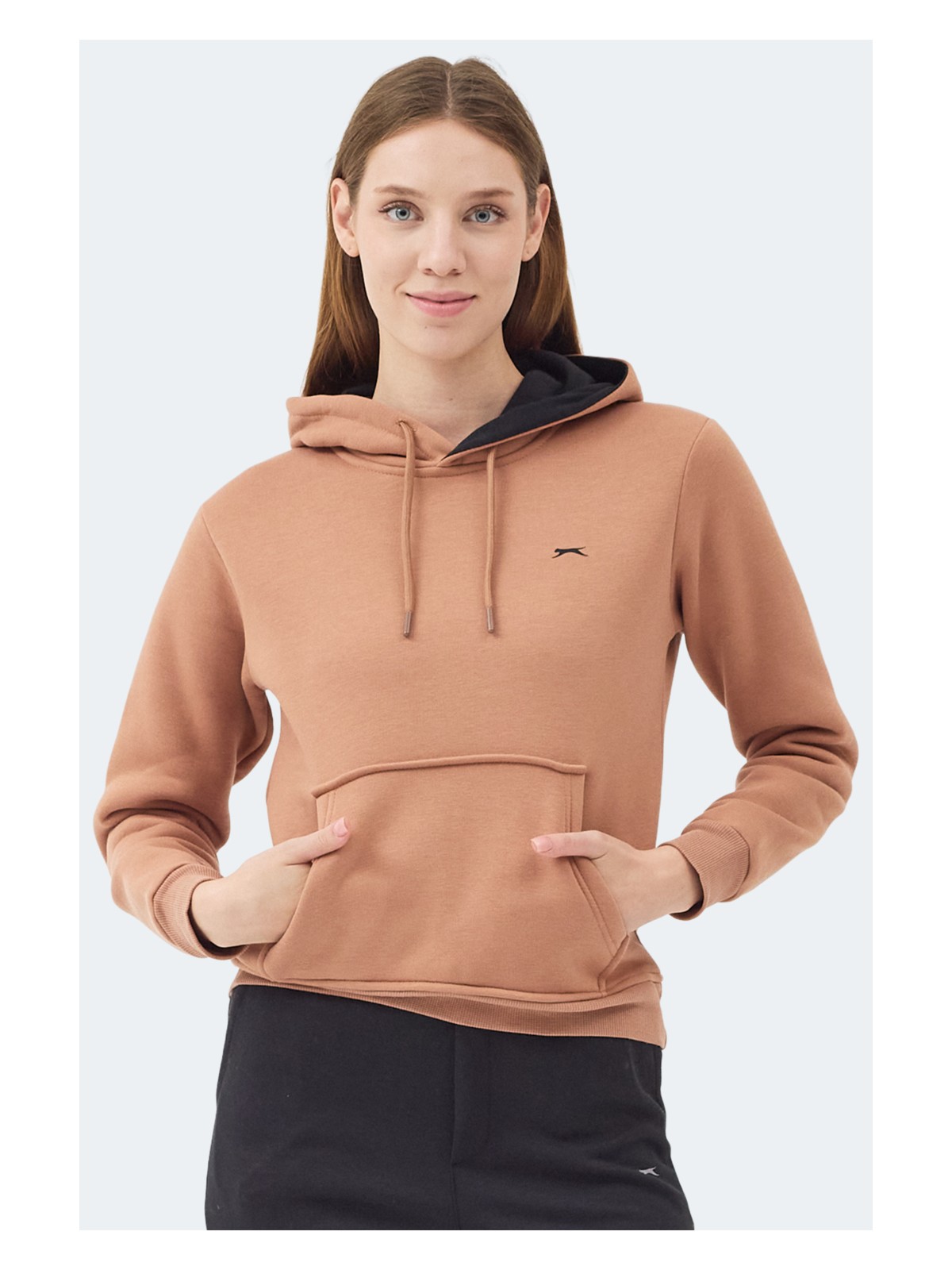 Slazenger Mısty I Kadın Kapüşonlu Ekru Sweatshırt