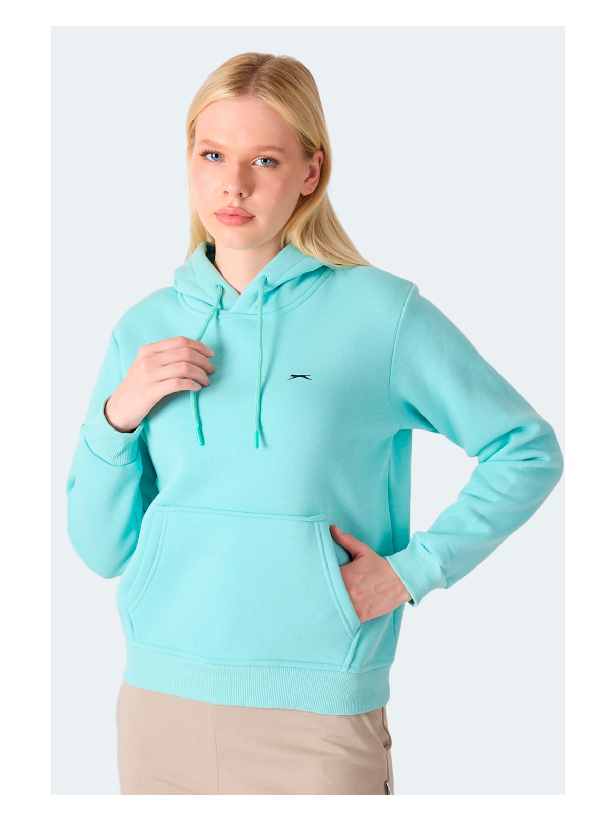 Slazenger Mısty I Kadın Kapüşonlu Ekru Sweatshırt