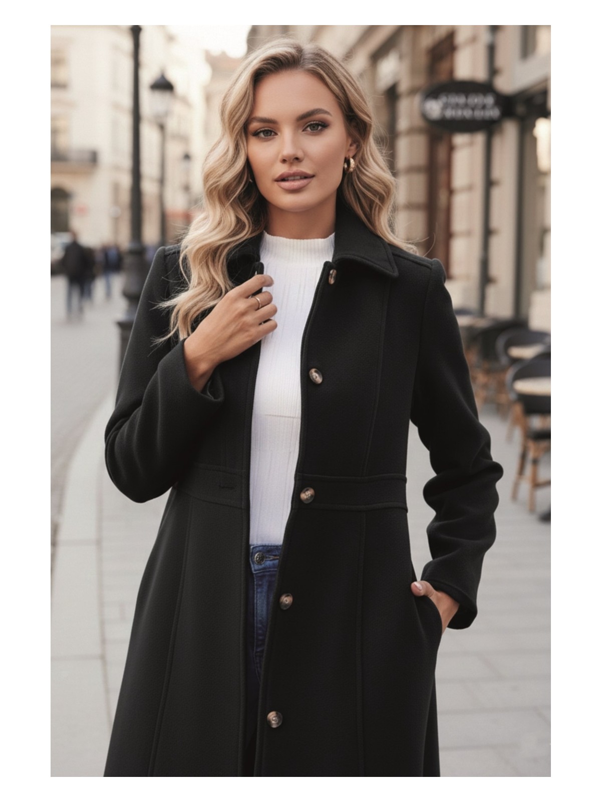 Dikiş Detaylı Tasarım Kaşe Kaban