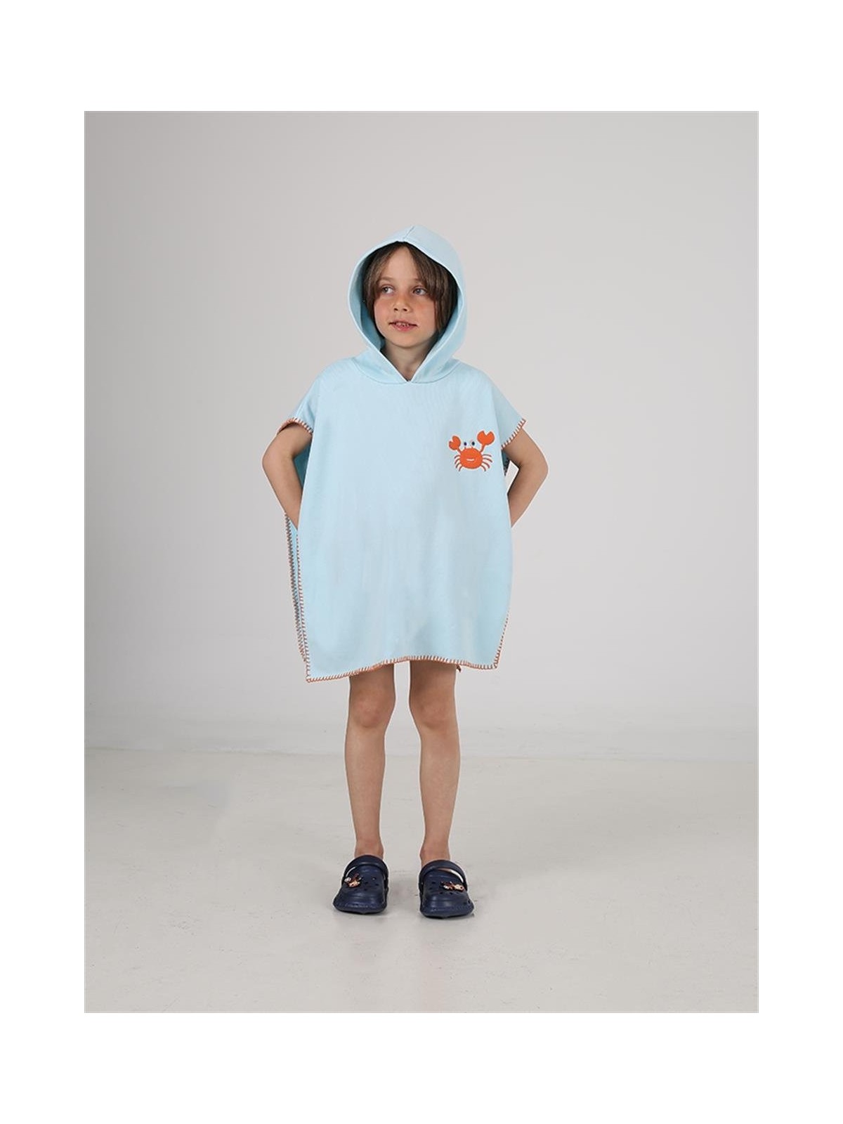 Luess Çocuk Nakış Desenli Plaj Havlu Panço