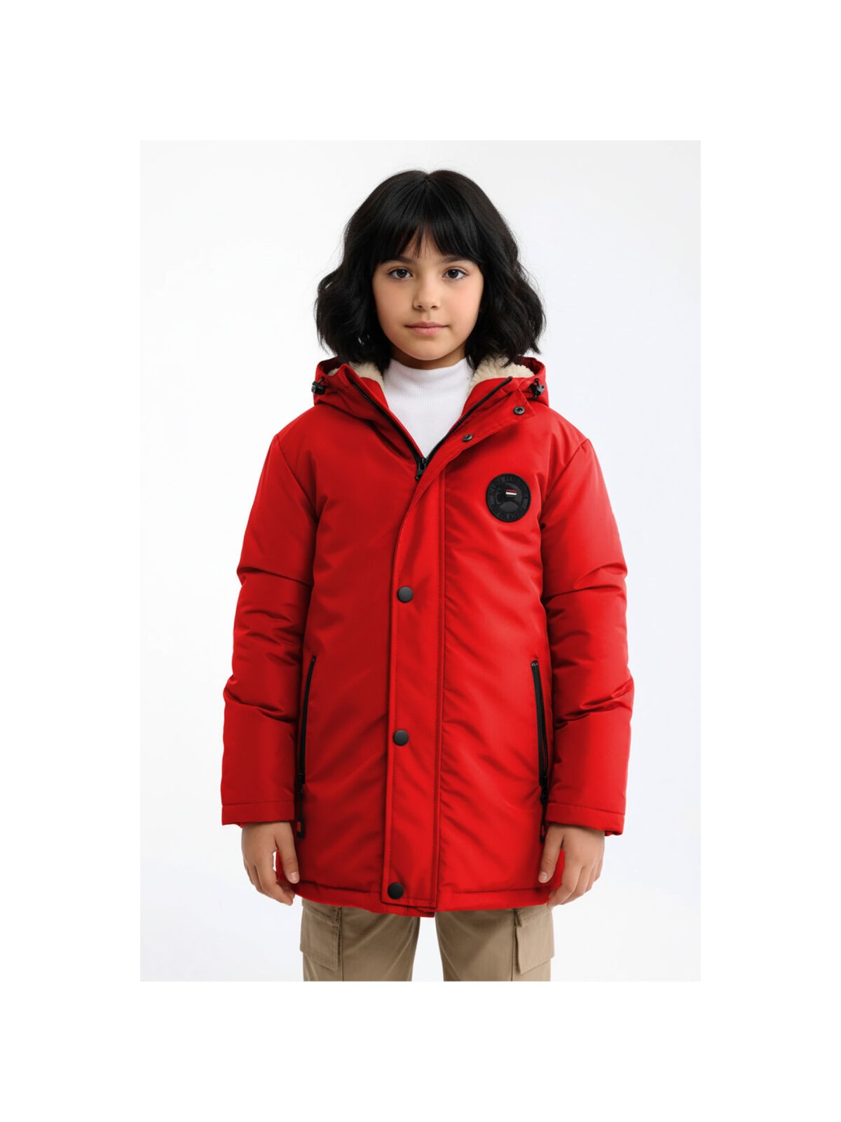 D1fference İçi Kürklü Su ve Rüzgar Geçirmez Kapüşonlu Kız Çocuk Mont - Görsel 7