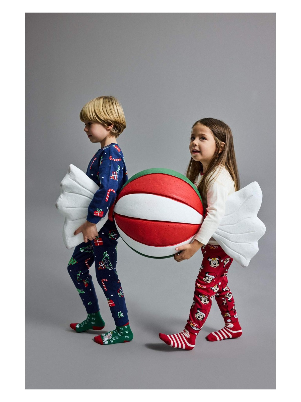 DeFacto %100 Pamuklu Disney Mickey & Minnie Beli Lastikli Pijama Takımı Kız Bebek F4595A525WN