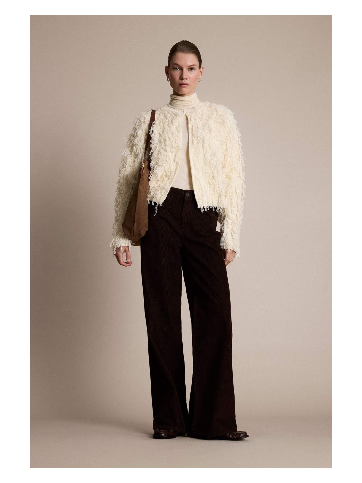 DeFacto %100 Pamuk Wide Leg Çift Cepli Yüksek Bel Geniş Paça Kadife Pantolon G3290AX25AU - Görsel 3