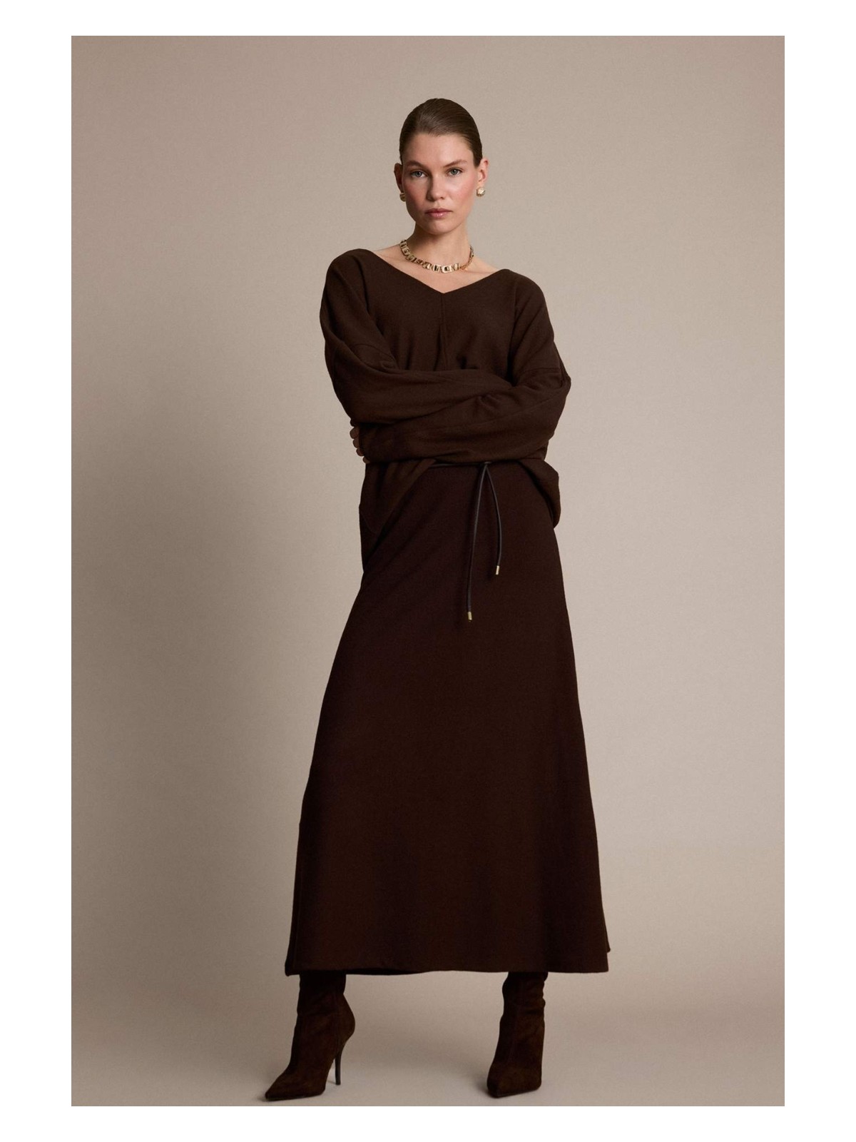 DeFacto Normal Bel Kemerli Midi Etek G6521AX25AU