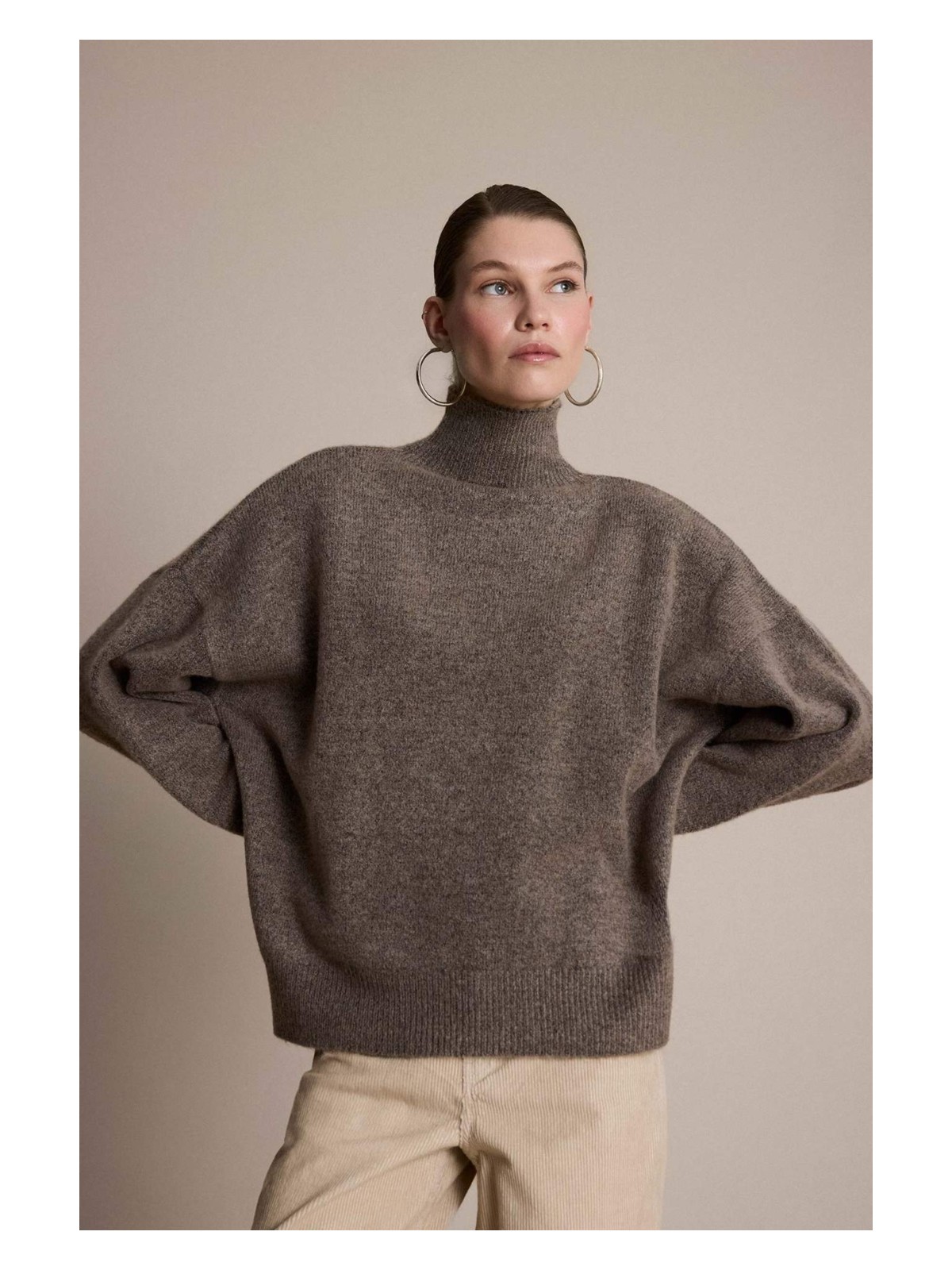 DeFacto Oversize Yarım Balıkçı Yaka Triko Kazak G6652AX25WN - Görsel 4