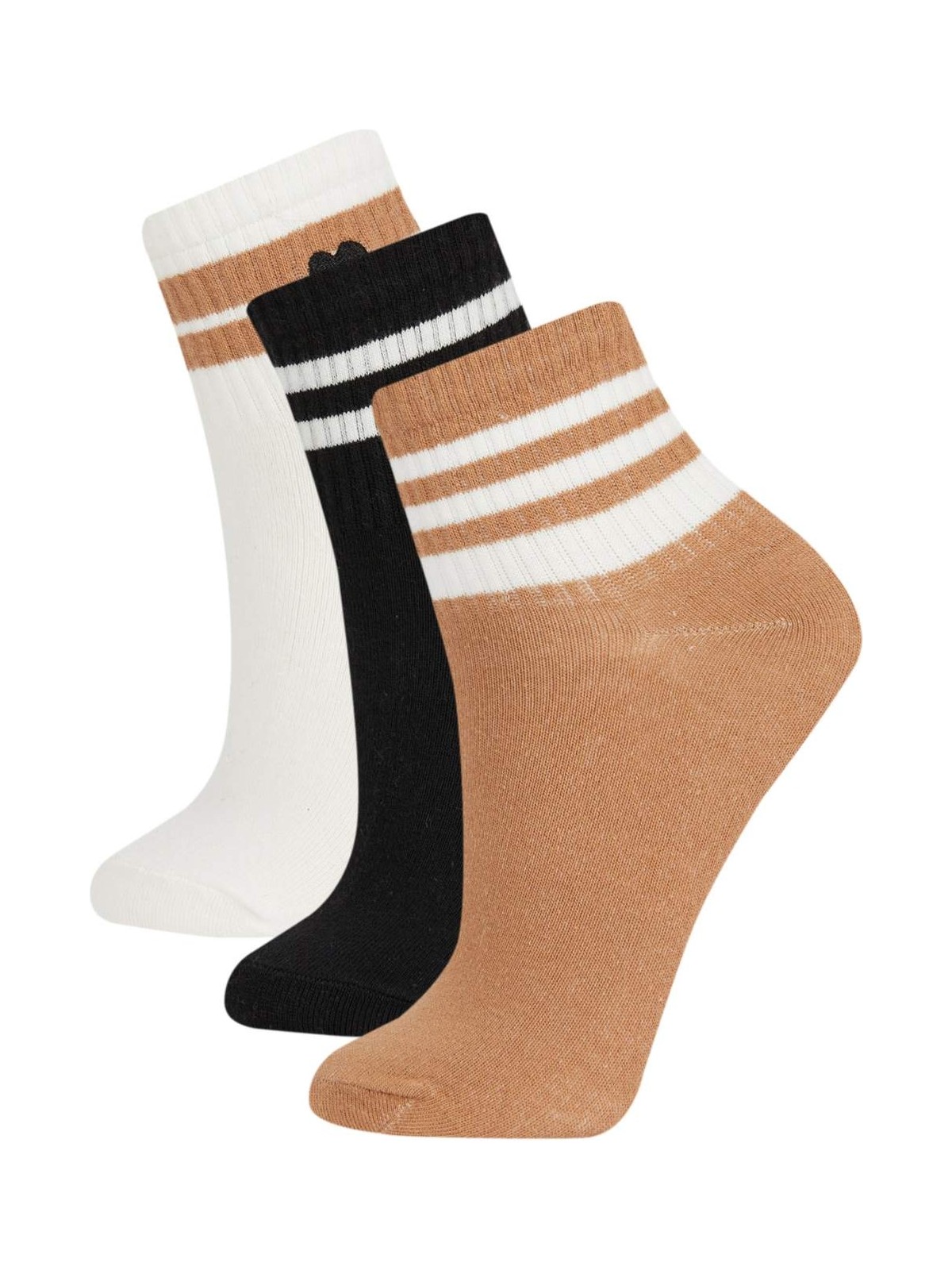 DeFacto Kadın Rahat Lastikli 3'lü Pamuklu Uzun Çorap A5879AXNS