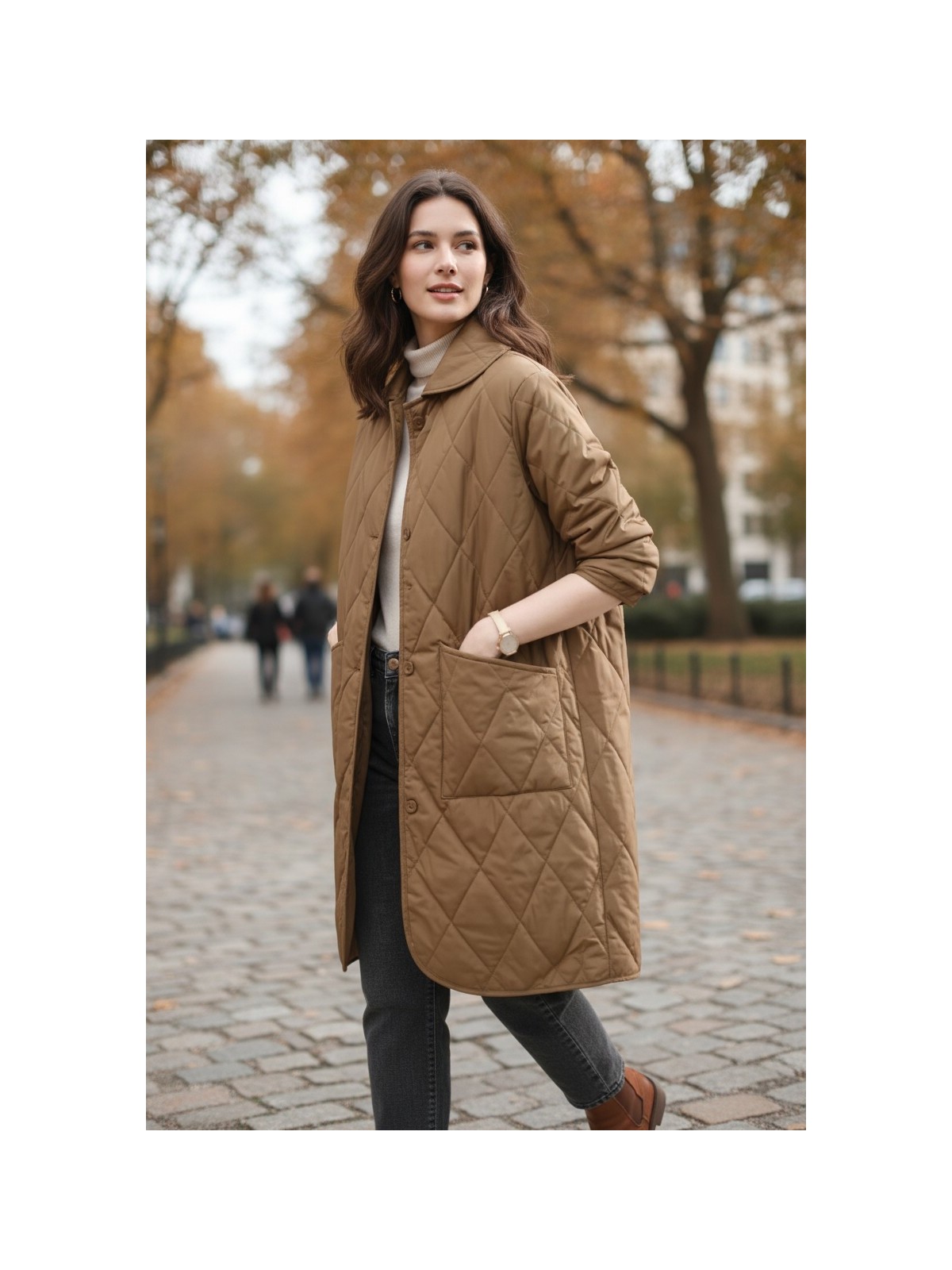 Smartjest Kadın Vintage Uzun Ceket