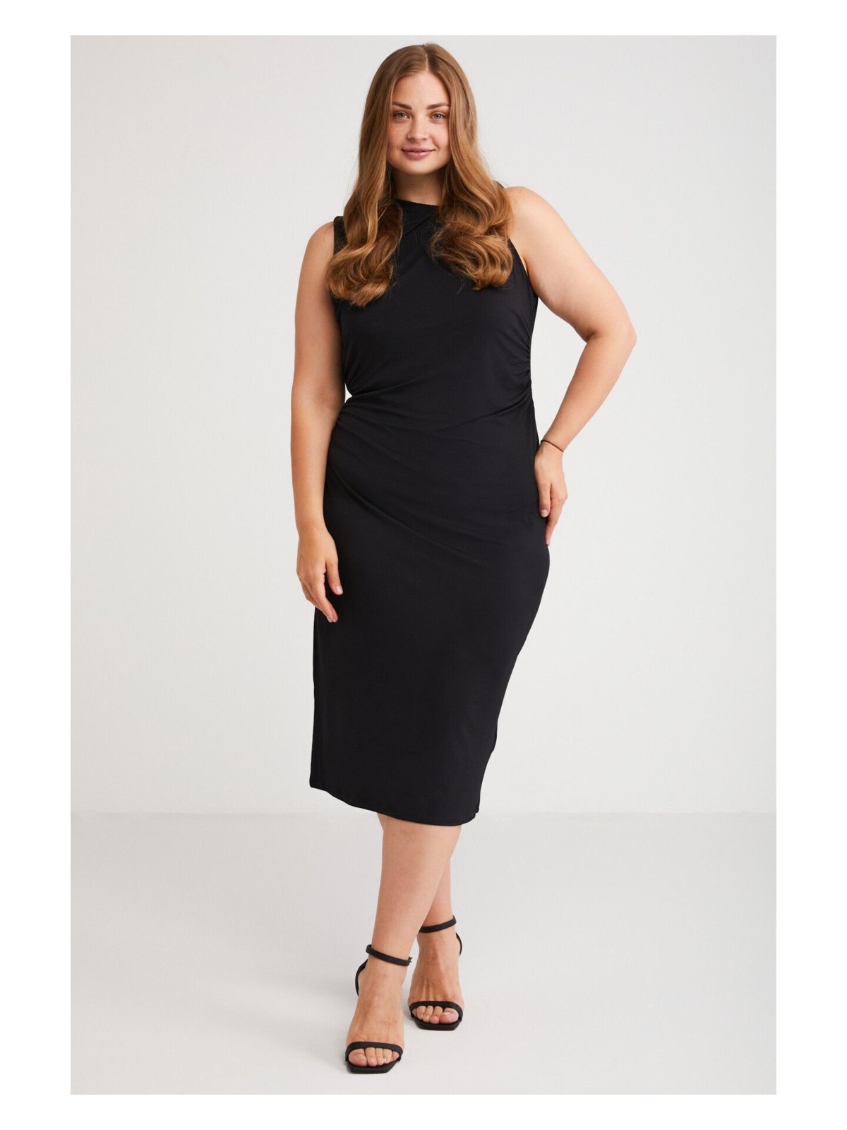 Ethiquet Iveta Kadın Büyük Beden Siyah Büyük Beden Elbise