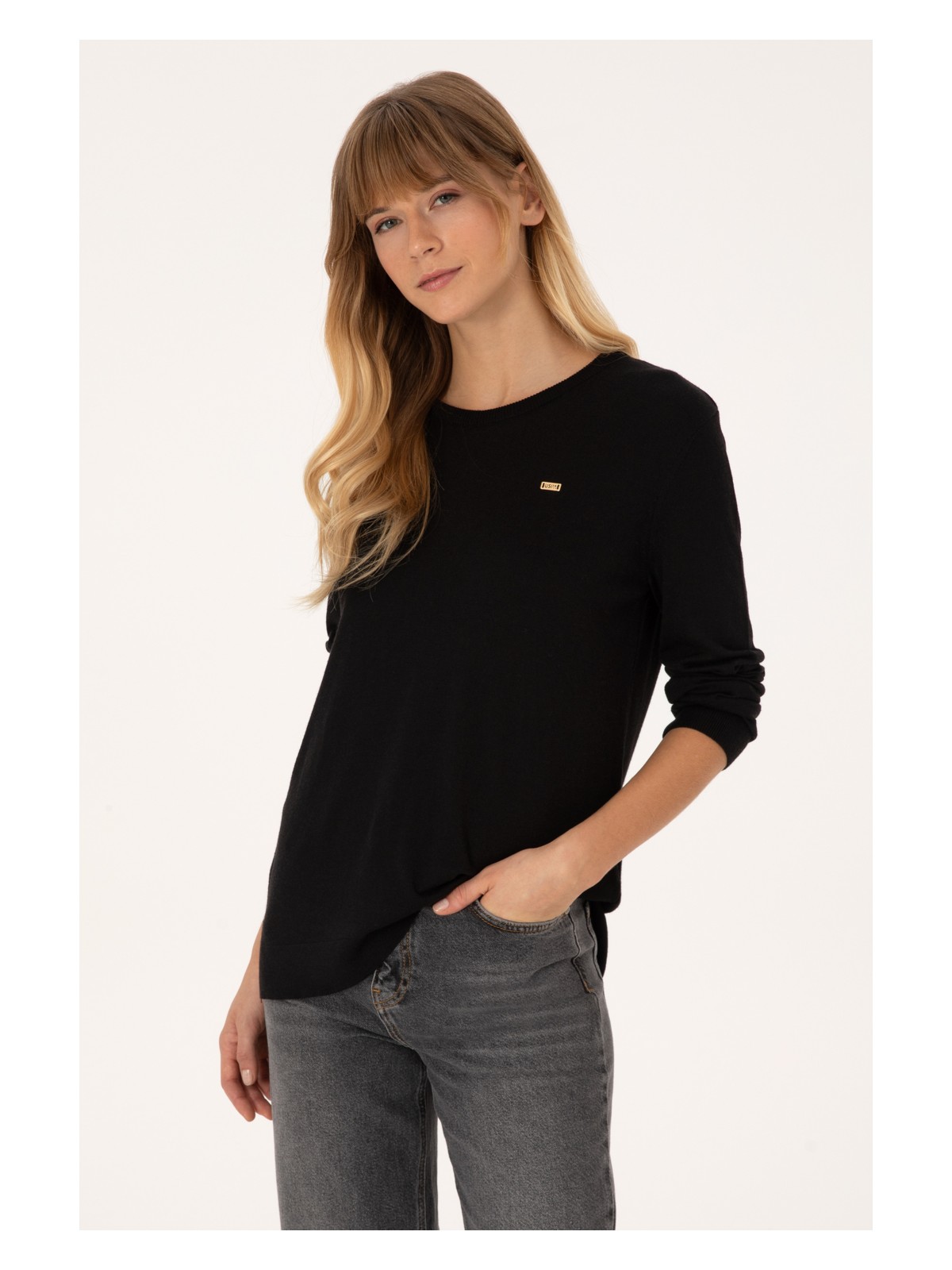 U.S. Polo Assn. Kadın Siyah Basic Kazak 50315449-VR046