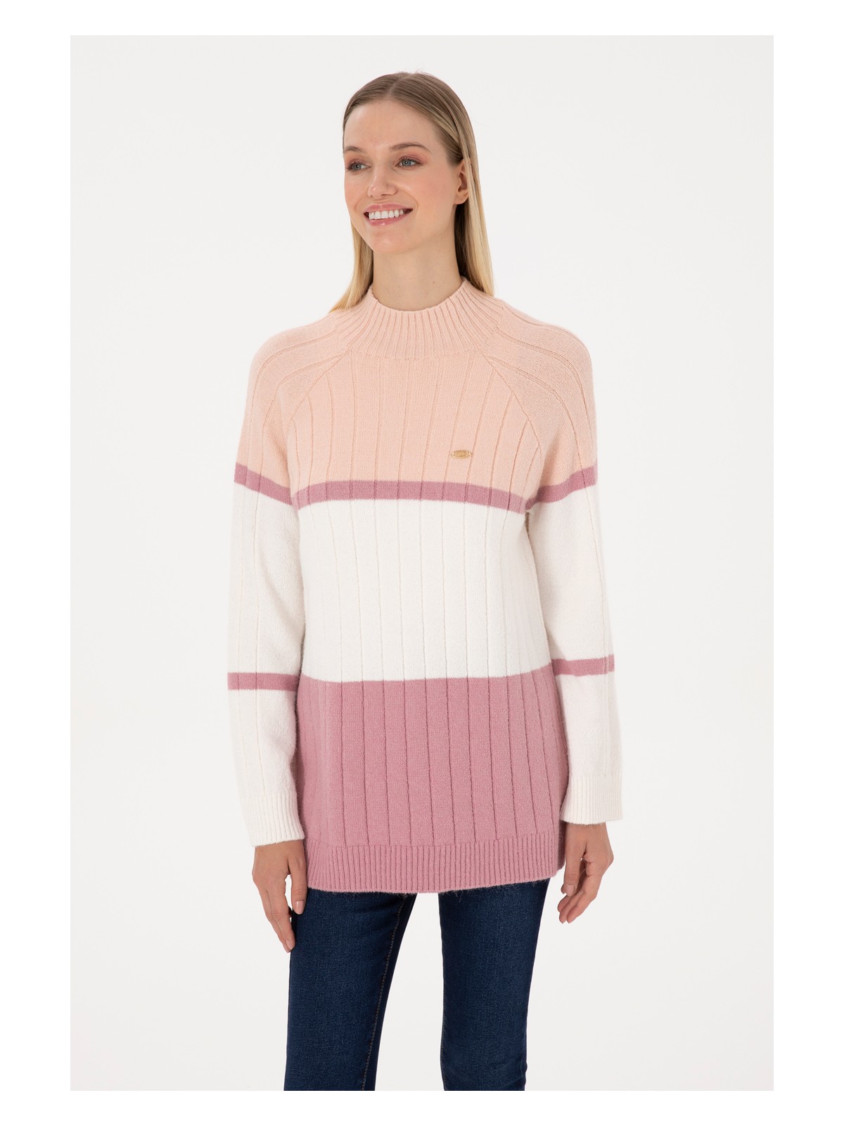 U.S. Polo Assn. Kadın Gri Melanj Kazak 50314841-VR086 - Görsel 3