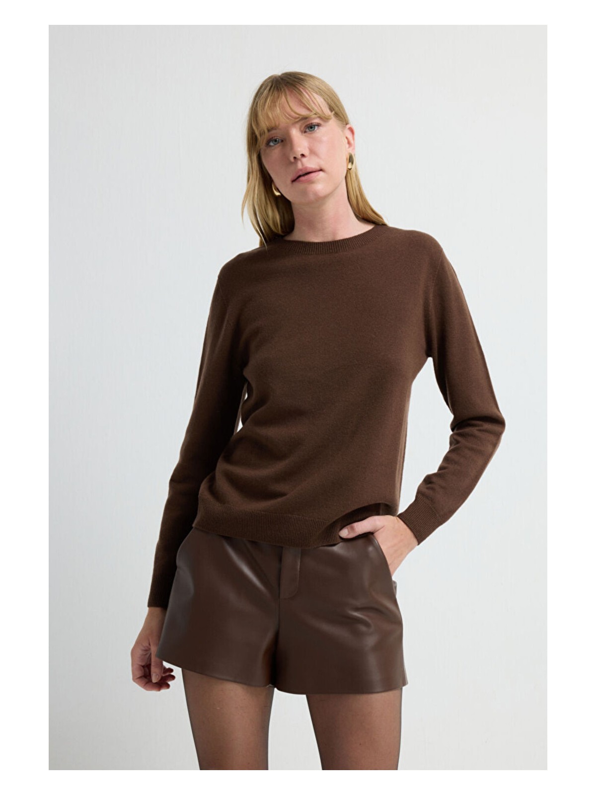 adL Adl Bisiklet Yaka Yün Triko Kazak Kemik 13945376000 - Görsel 4