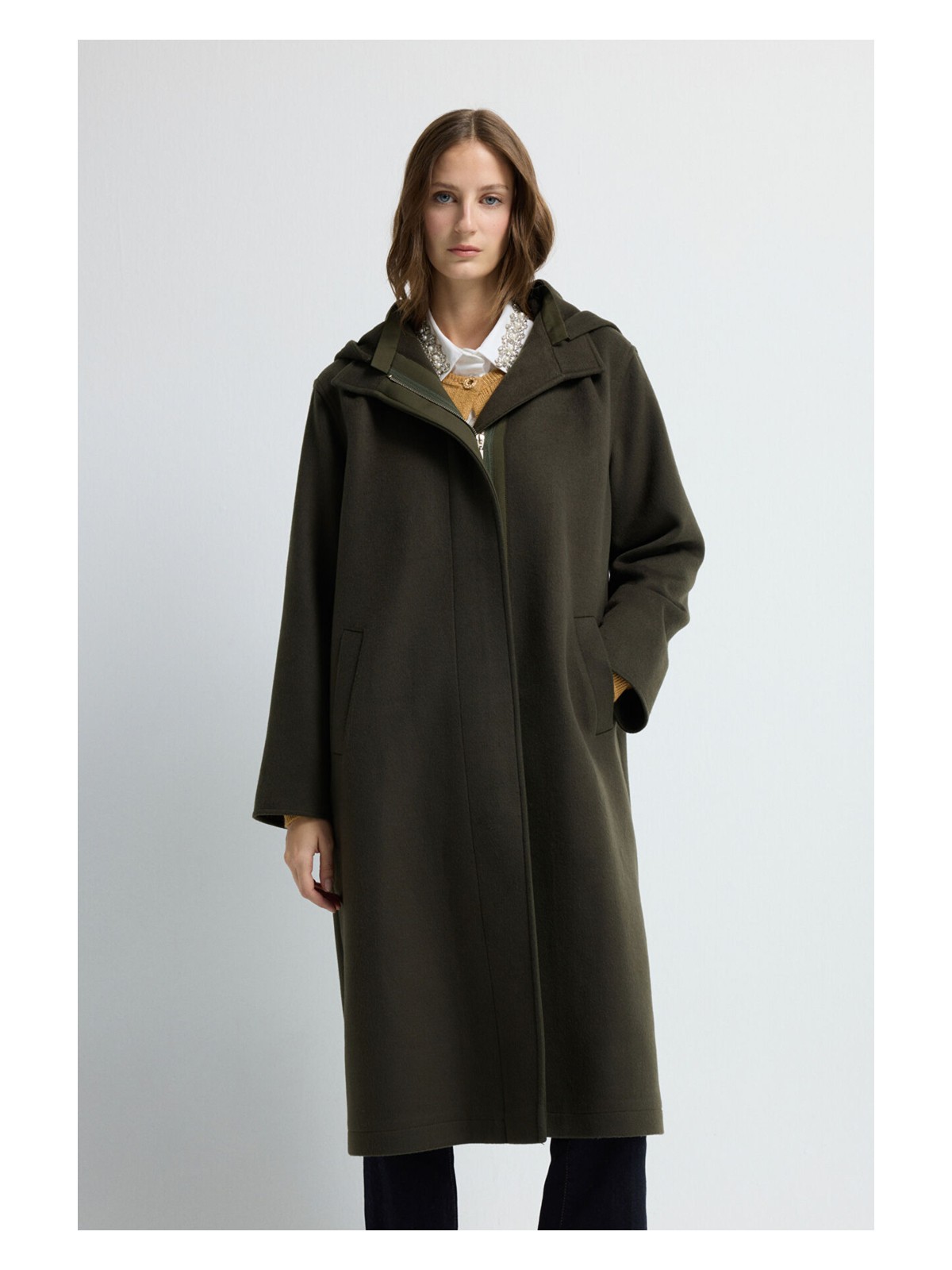 adL Adl Uzun Kaban Siyah 13645640000 - Görsel 3