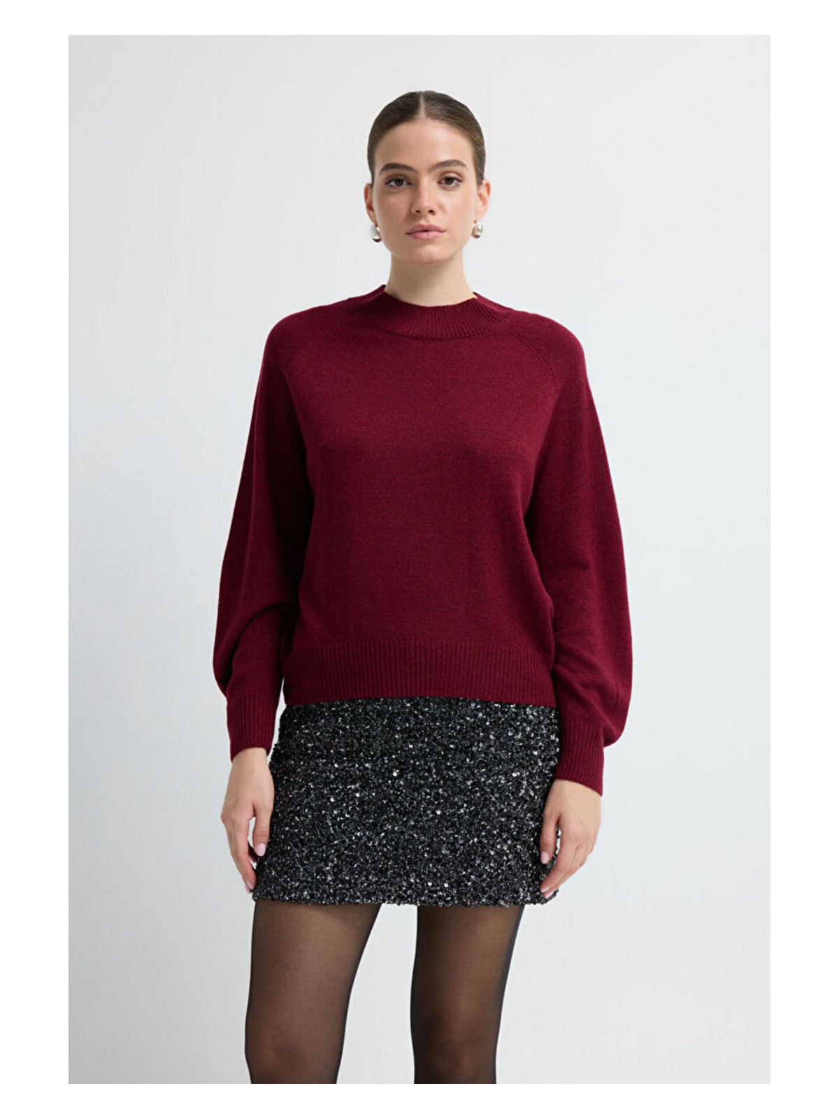 adL Adl Sim Detaylı Kaşmir Triko Kazak Siyah 13945300000 - Görsel 5