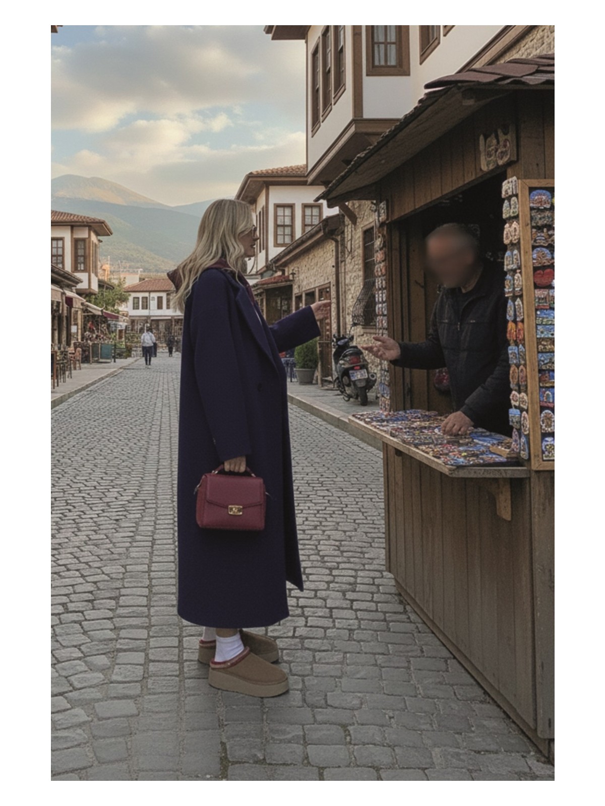 Barbora Kışlık Astarlı Sırtı Detaylı Kadın Kaşmir Kaban - Görsel 4