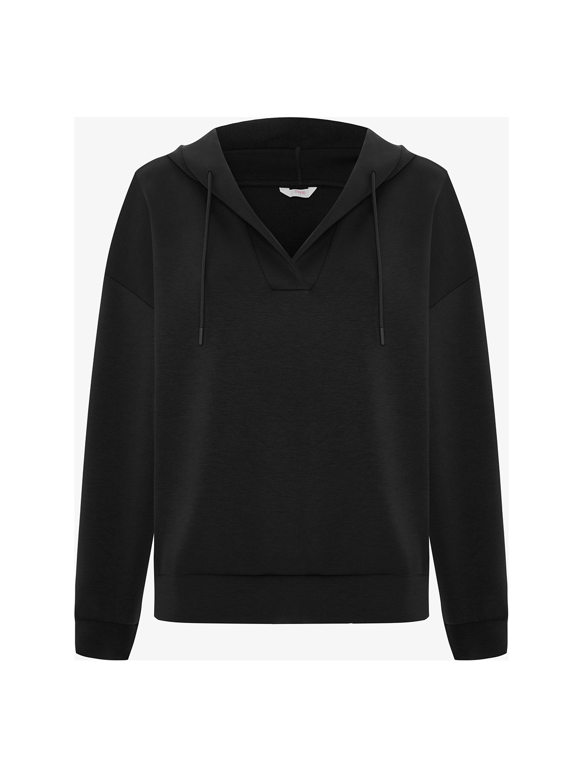 Penti Siyah Kapüşonlu V Yaka Oversize Sweatshirt