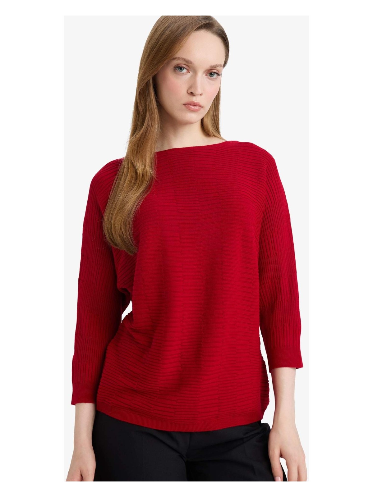 DeFacto Kayık Yaka Triko Kazak D7670AX25WN - Görsel 6