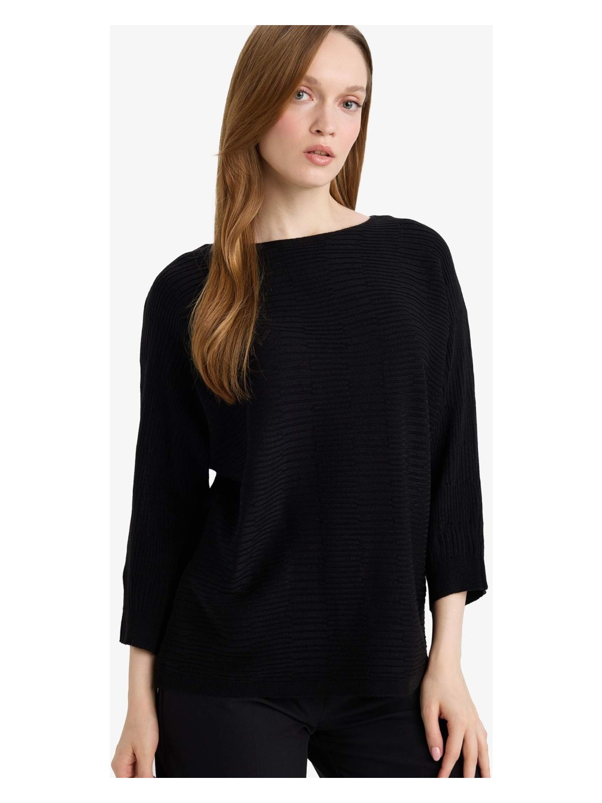 DeFacto Kayık Yaka Triko Kazak D7670AX25WN - Görsel 3