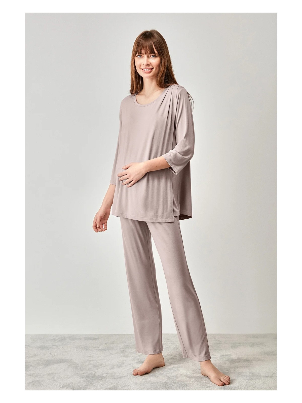 Catherine's Yumuşak Dokulu Hamile Pijama Takımı