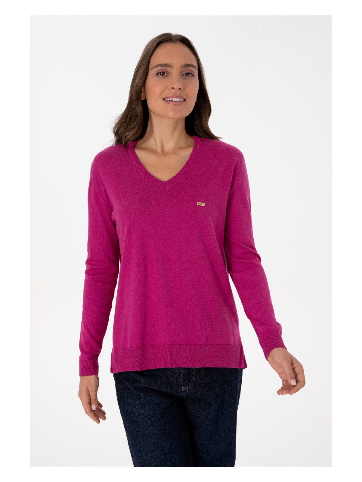 U.S. Polo Assn. Kadın Fıstık Yeşili V Yaka Basic Kazak 50313598-VR087 - Görsel 4