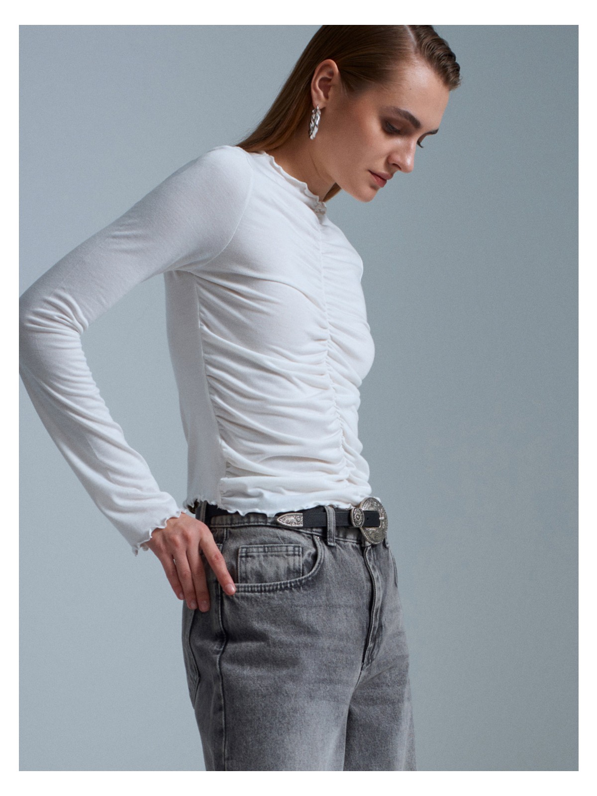 Dilvin 32112 Büzgülü Top-Vizon - Görsel 7