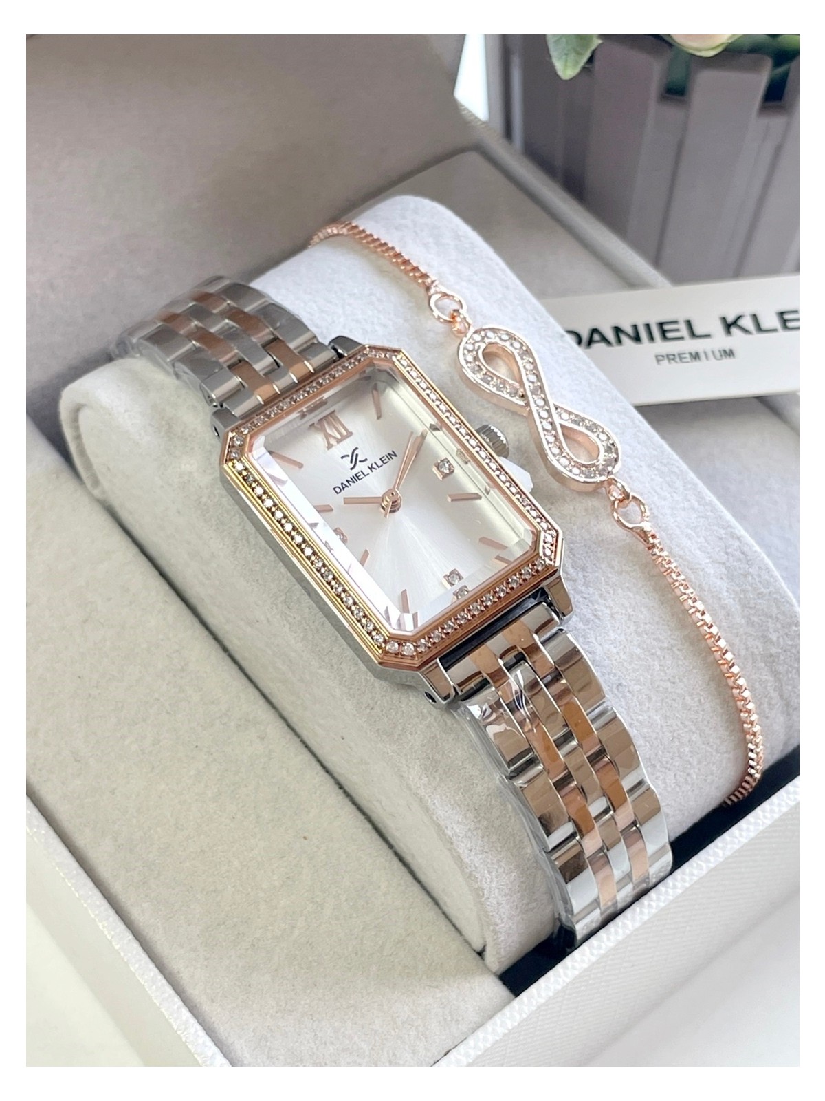 Daniel Klein Çelik Taşlı Dikdörtgen Kadın Kol Saati Garantili 3 Atm Su Geçirmezlik Bileklik Hediyeli DKN23C1 - Görsel 4
