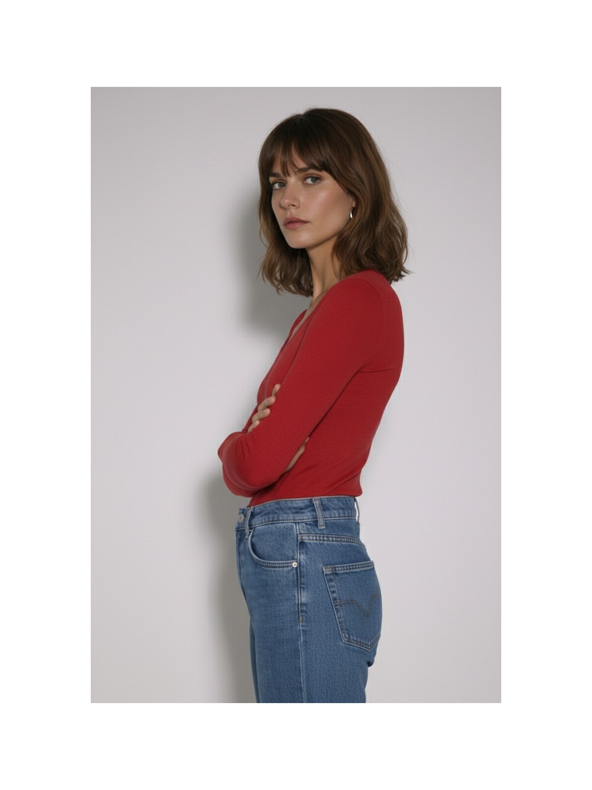 Babokah x Ngulincetin V Yaka Uzun Kol Üst - Görsel 4