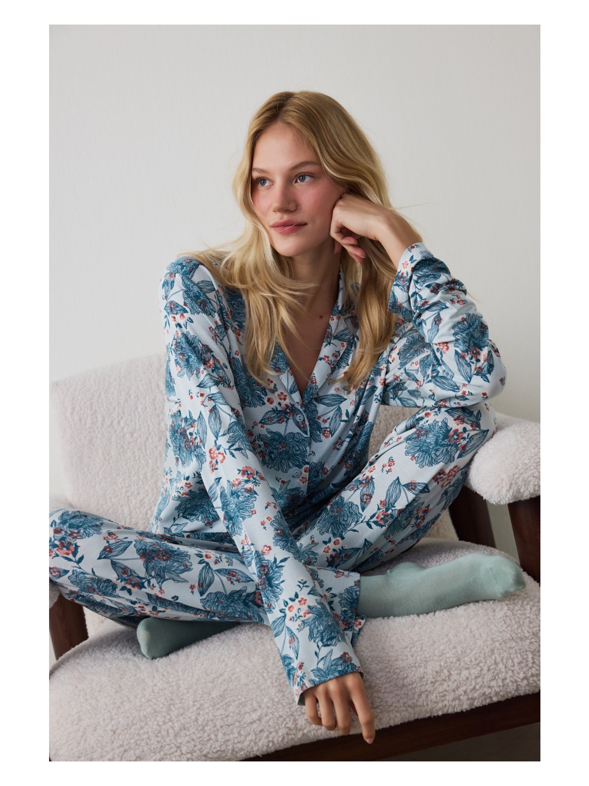 Penti Garden Flowers Gömlek Pantolon Pijama Takımı