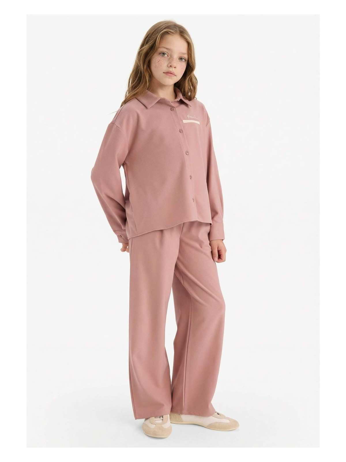 DeFacto Beli Lastikli Wide Leg Pantolon Kız Çocuk G4506A825WN