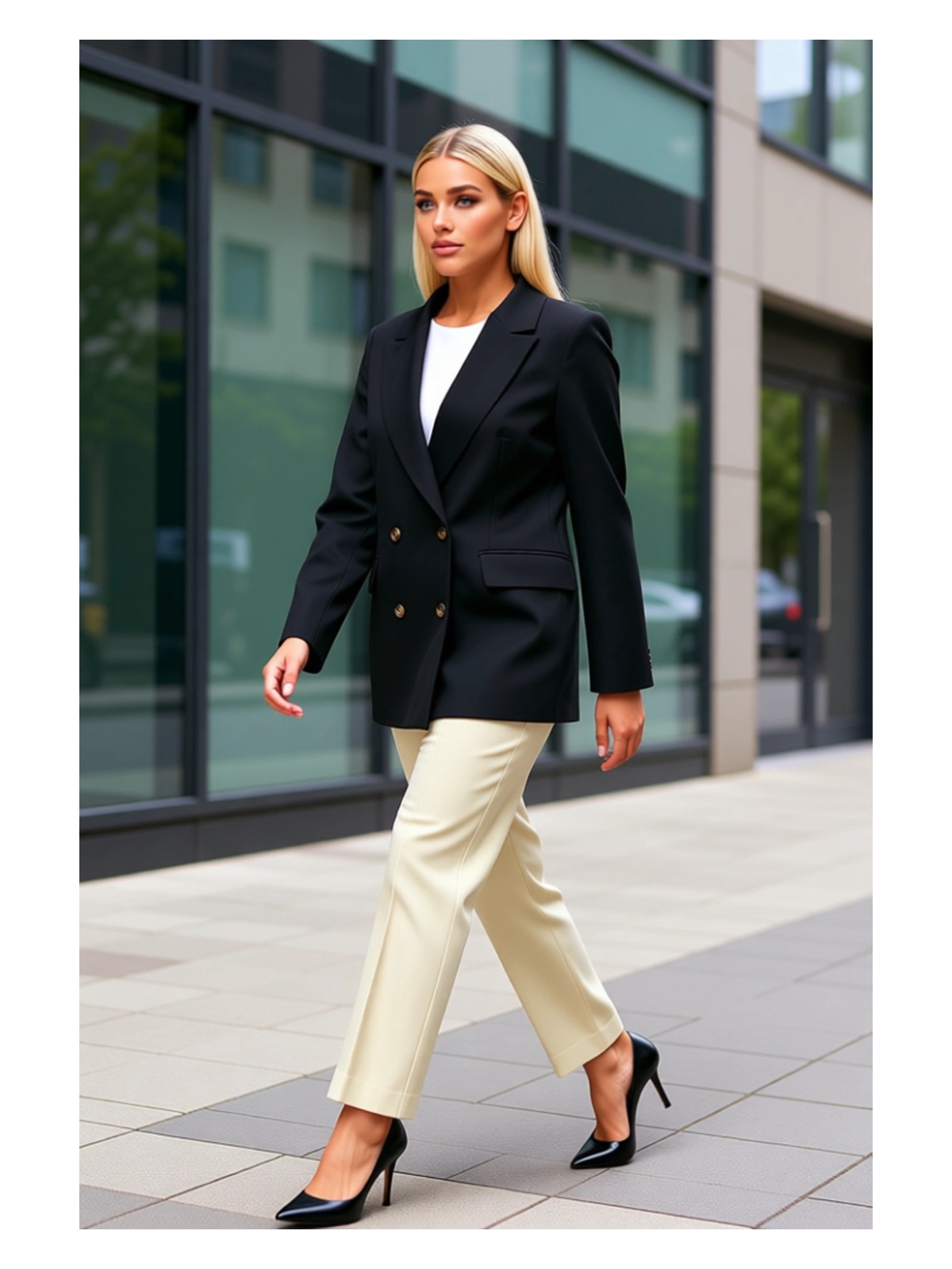 Benerly Kadın Kruvaze Yaka Standart Kol Dokuma Blazer Ceket Fonksiyonel Dayanıklı Kaliteli Estetik