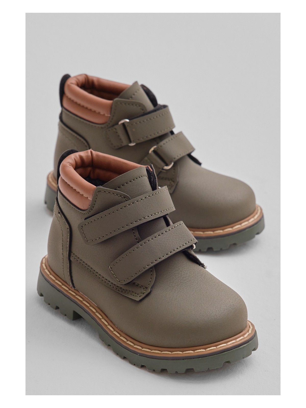 Tonny Black Çocuk Unisex Camel Kalın Termo Taban Sıcak Astarlı Çift Cırtlı Bot - Görsel 3