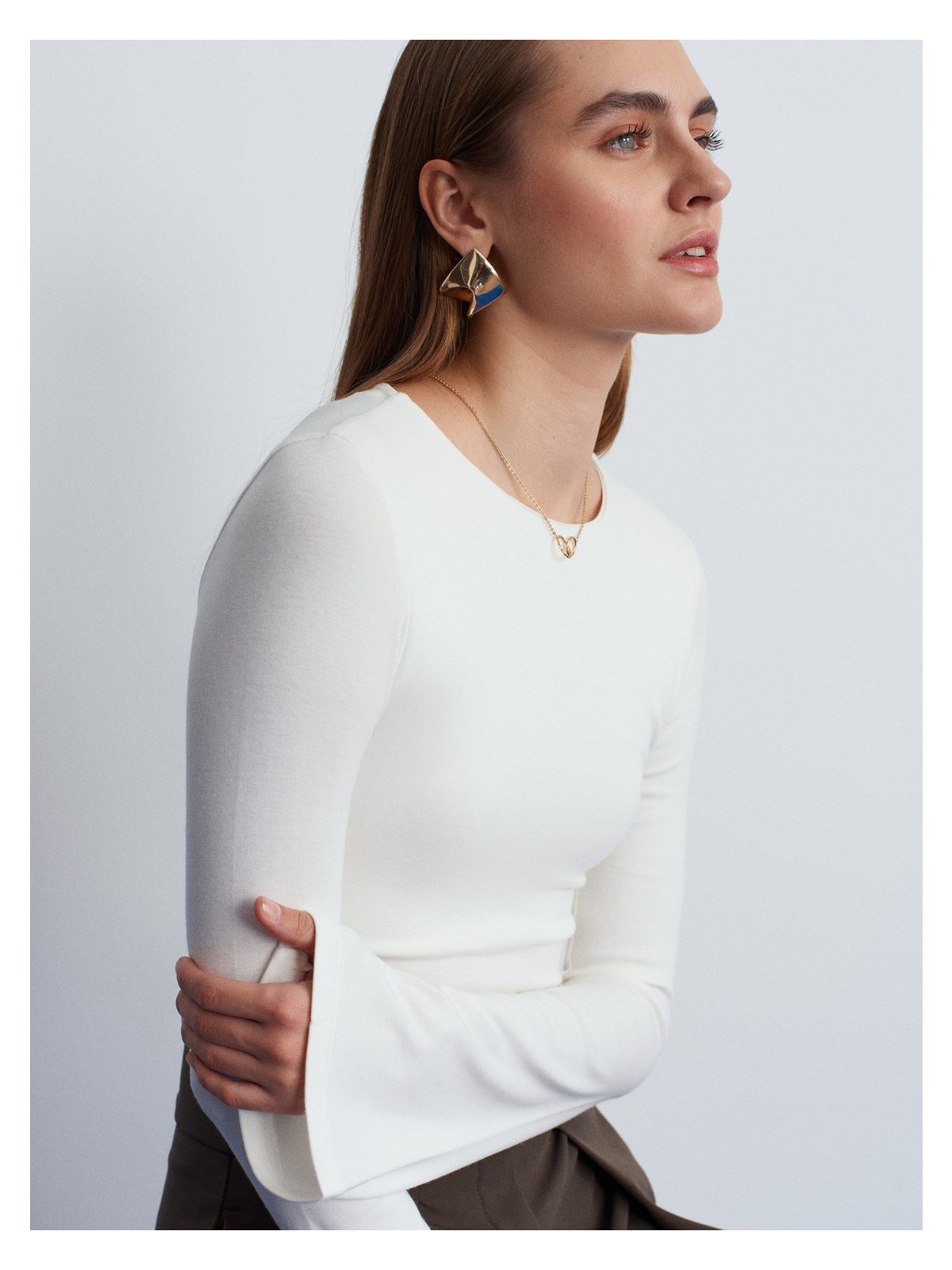 Dilvin 32284 Bisiklet Yaka Uzun Kollu Top-Koyu Kahve - Görsel 7