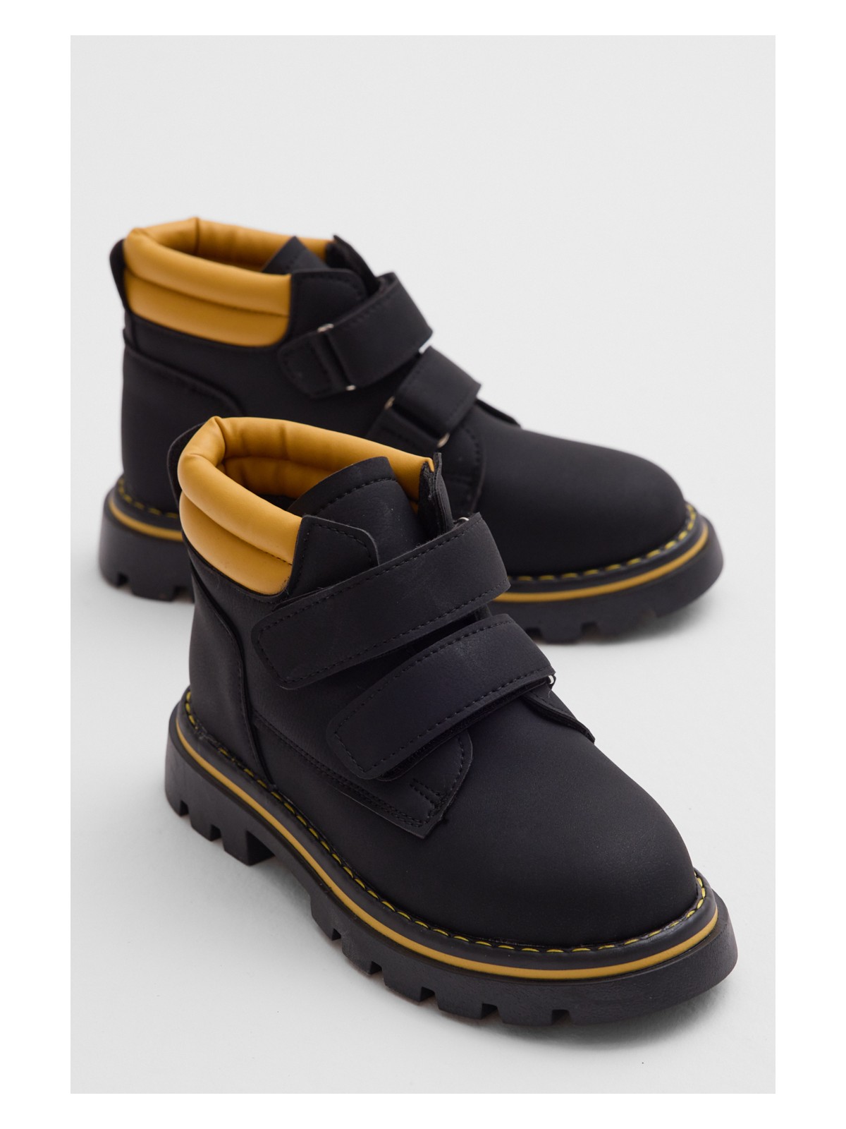 Tonny Black Çocuk Unisex Camel Kalın Termo Taban Sıcak Astarlı Çift Cırtlı Bot - Görsel 5