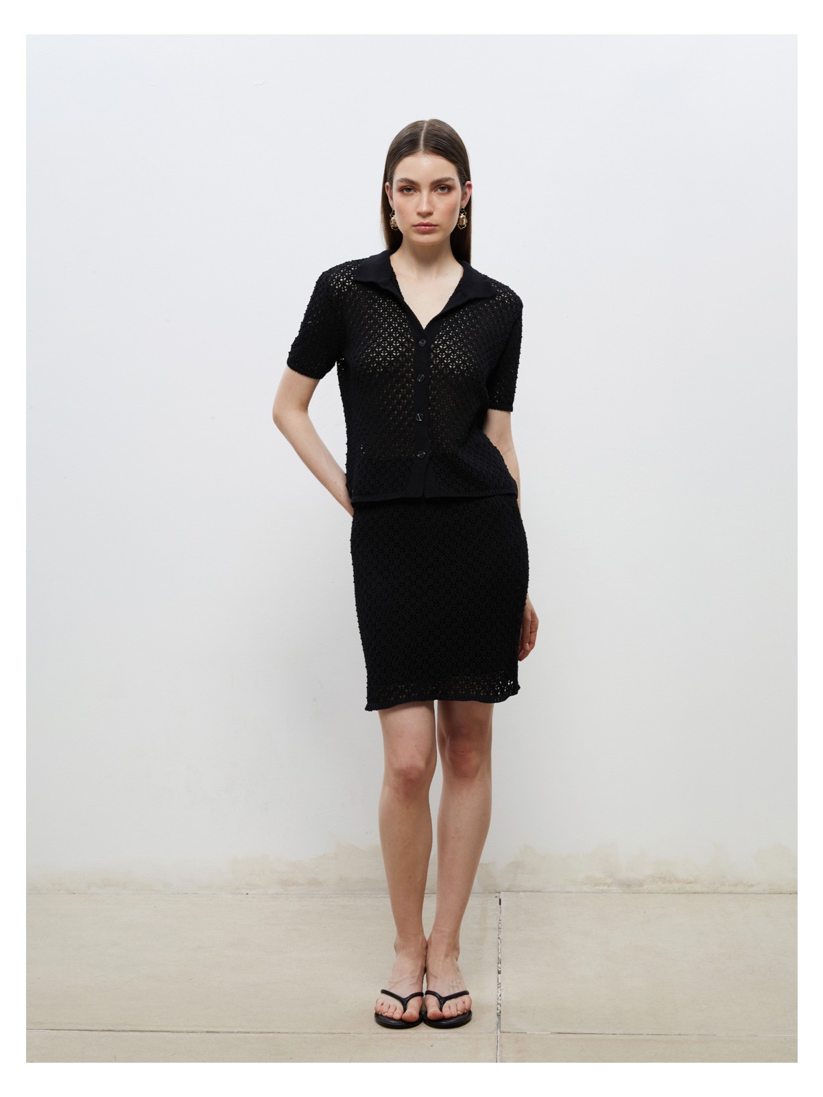 Soulife Beli Lastikli Ajurlu Mini Triko Etek - Görsel 5