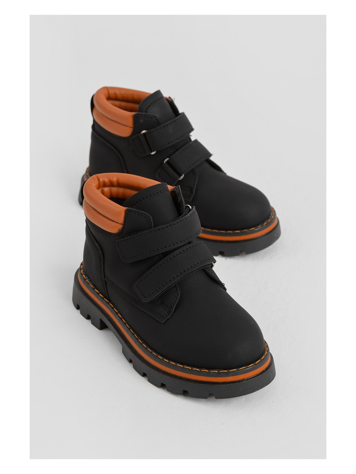 Tonny Black Çocuk Unisex Camel Kalın Termo Taban Sıcak Astarlı Çift Cırtlı Bot - Görsel 6