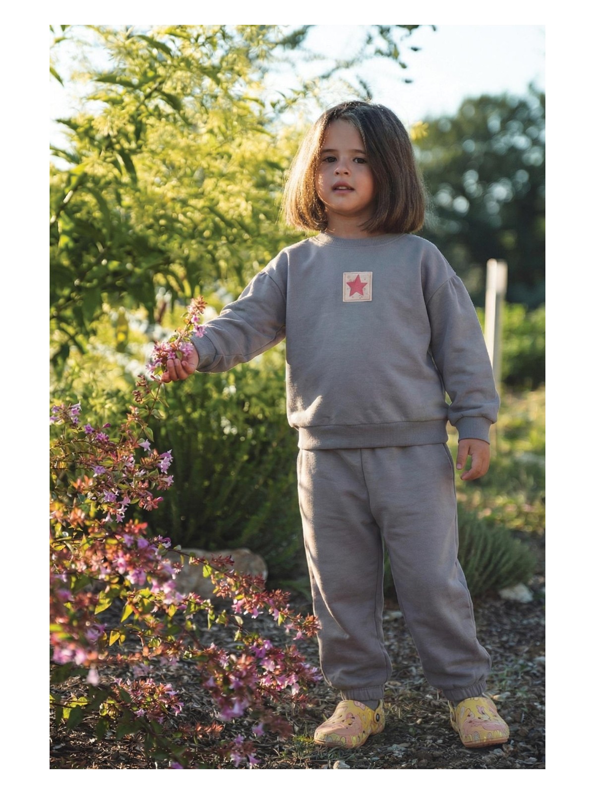 Cigit Etiket Detaylı Sweatshirt Takım 1-7 Yaş Çağla Yeşili - Görsel 3