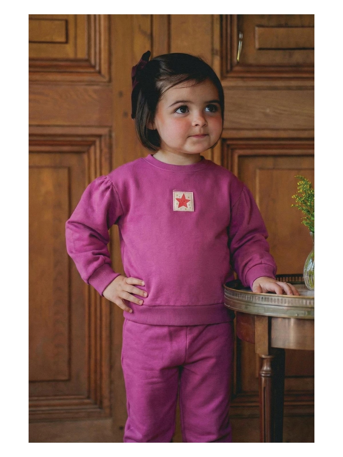 Cigit Etiket Detaylı Sweatshirt Takım 1-7 Yaş Çağla Yeşili - Görsel 5