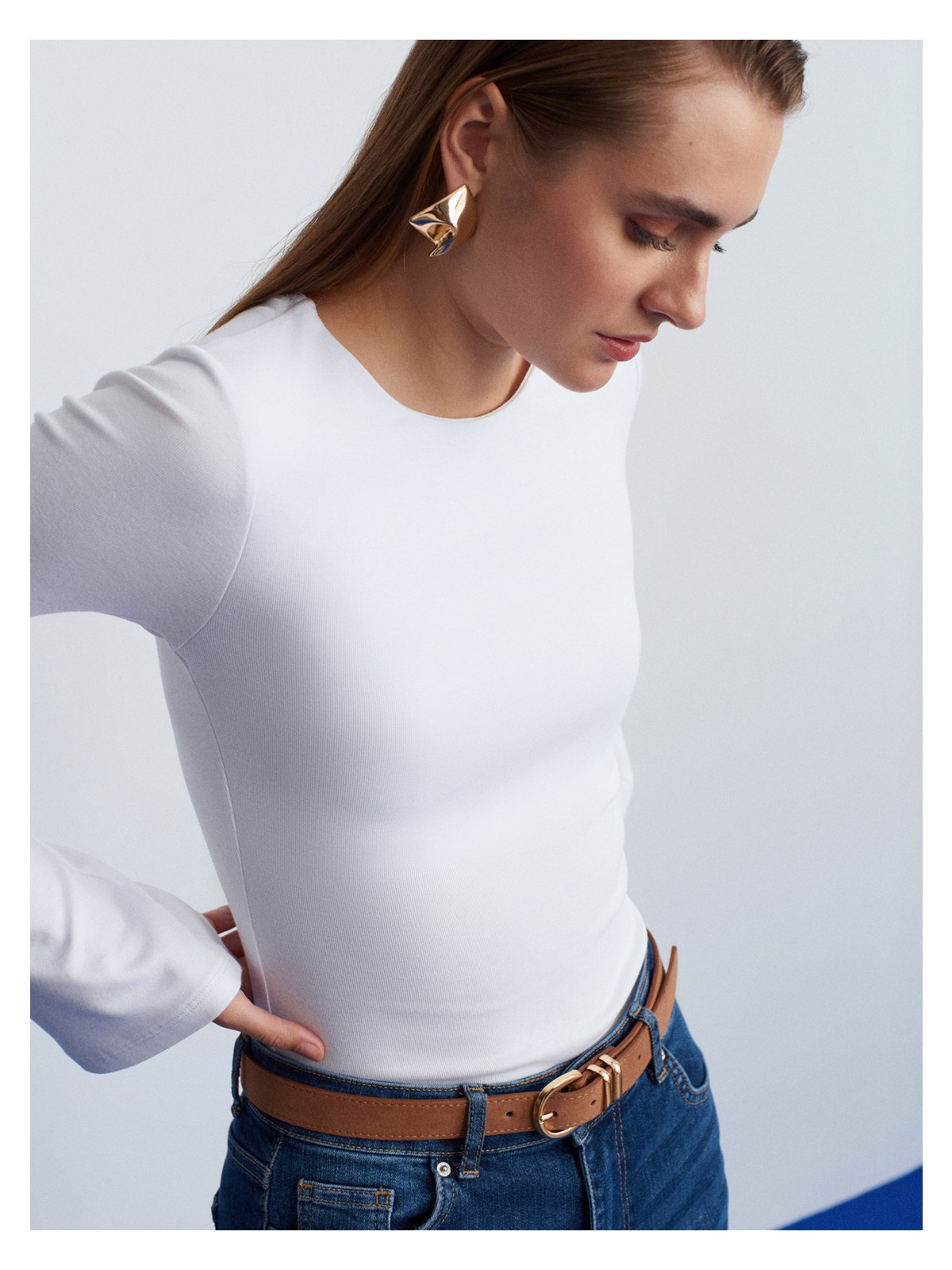 Dilvin 32284 Bisiklet Yaka Uzun Kollu Top-Koyu Kahve - Görsel 3