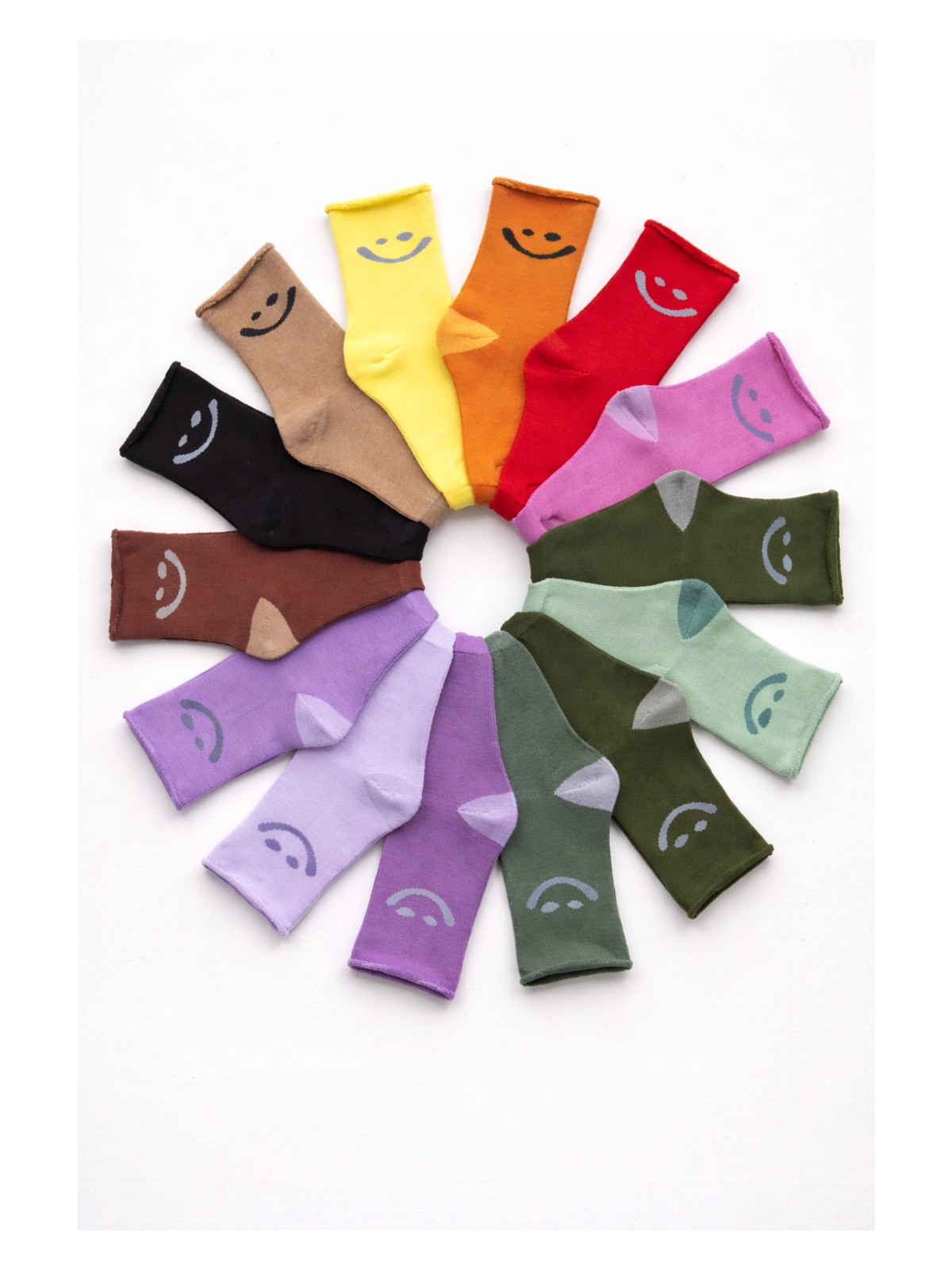 Katia & Bony Çocuk Gülen Surat Desenli Sürpriz Havlu Soket Çorap Çok Renkli