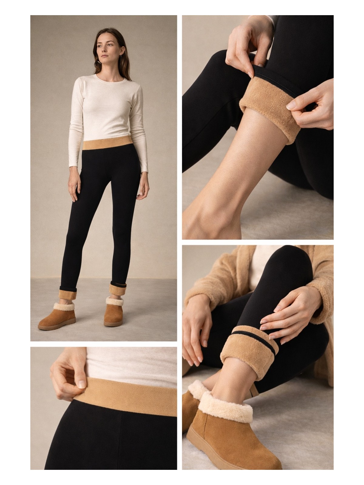 Katia & Bony Termal Kadın Tayt Siyah Polar Şardonlu Konforlu Yapısı ile Üşümeye Son