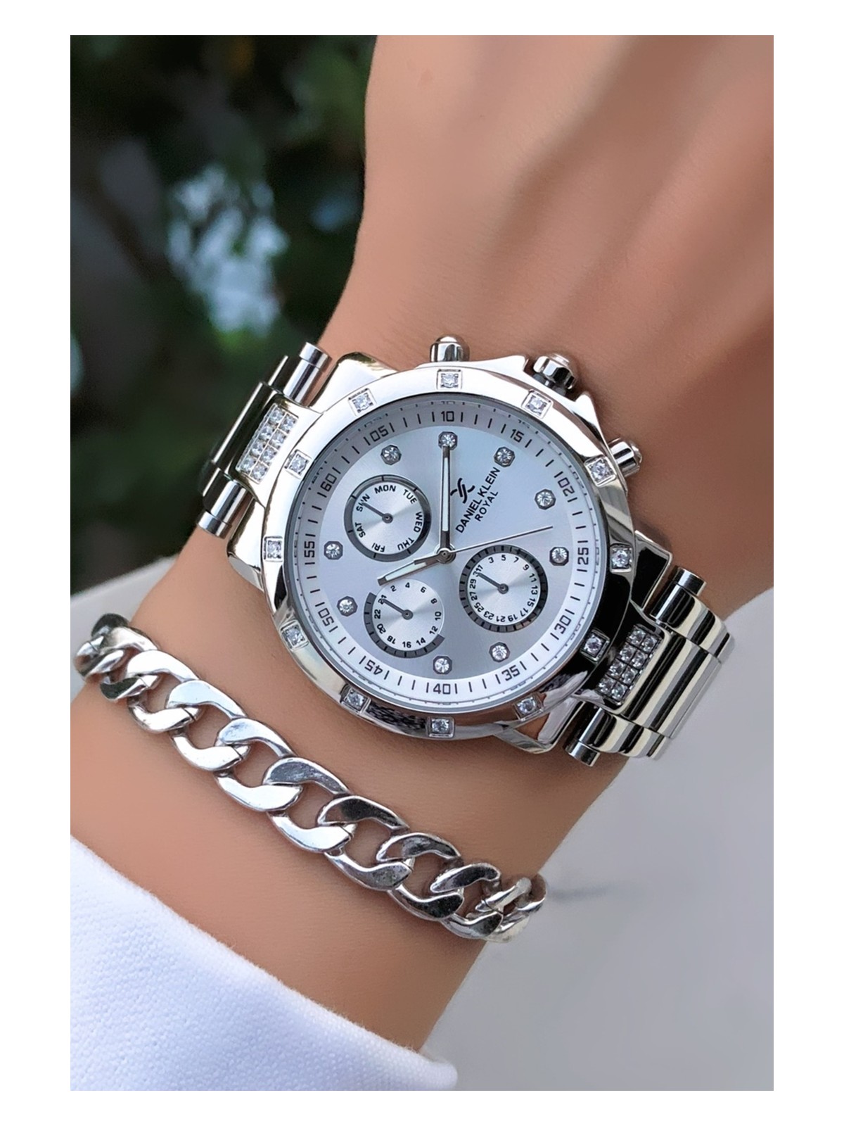 Daniel Klein Orijinal Çelik Kordon Kadın Kol Saati 3 Atm Su Geçirmezlik Gümüş Renk Bileklik Hediyeli DK584C1