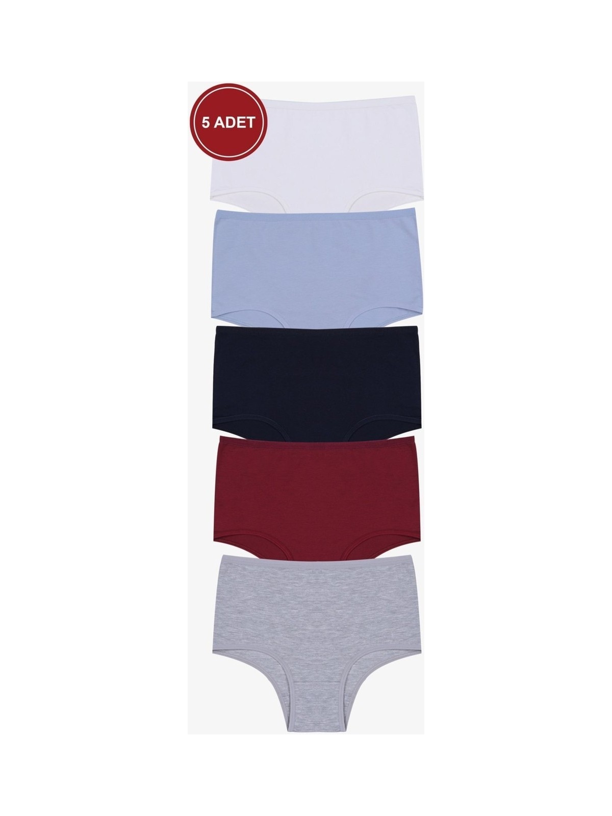 Koza İç Giyim Kadın 5'li Likralı Ekstra Yüksek Bel Külot