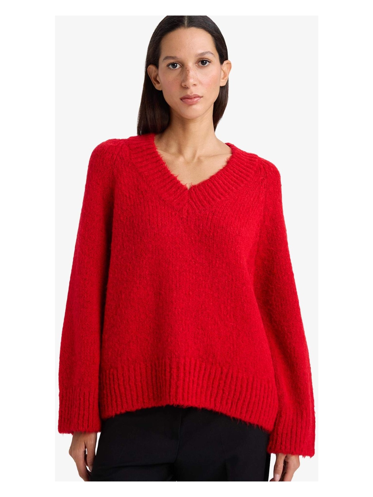 DeFacto Oversize V Yaka Triko Kazak G6290AX25WN