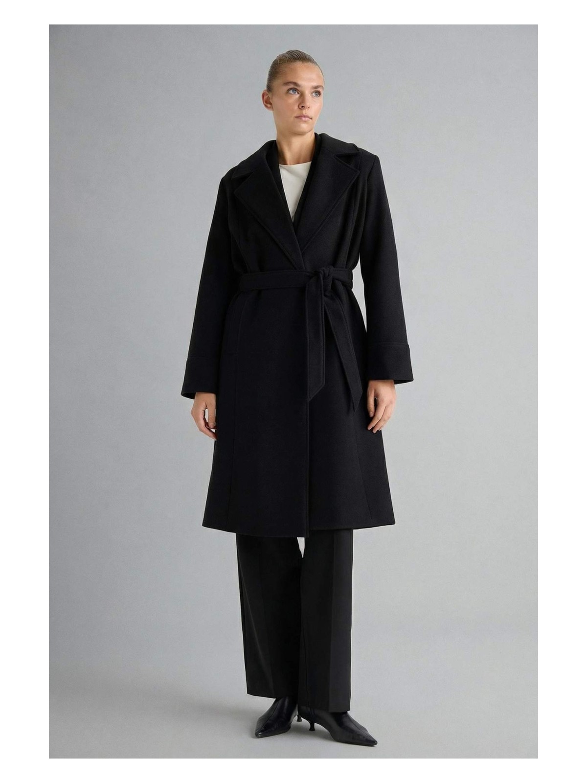 DeFacto Regular Fit Kuşaklı Kaşe Kaban F1207AX25WN