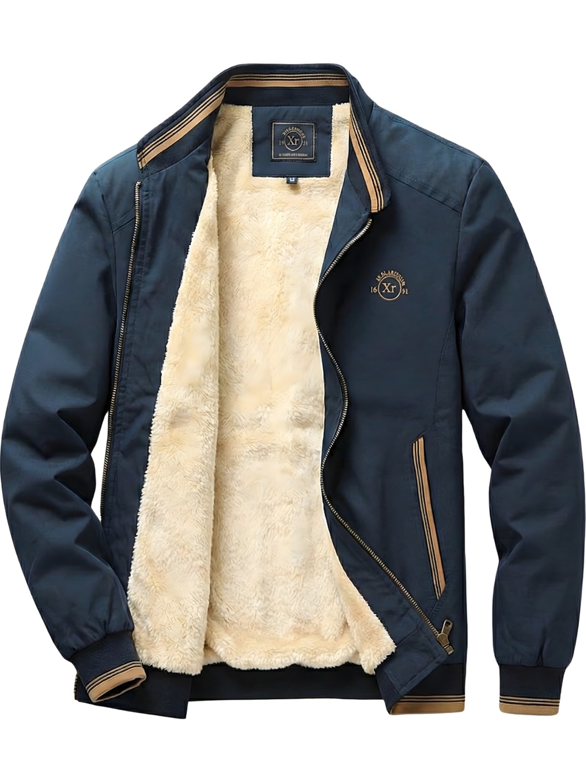 Ixir Nakış Armalı Mevsimlik Erkek Mont & Ceket Krem - Görsel 8