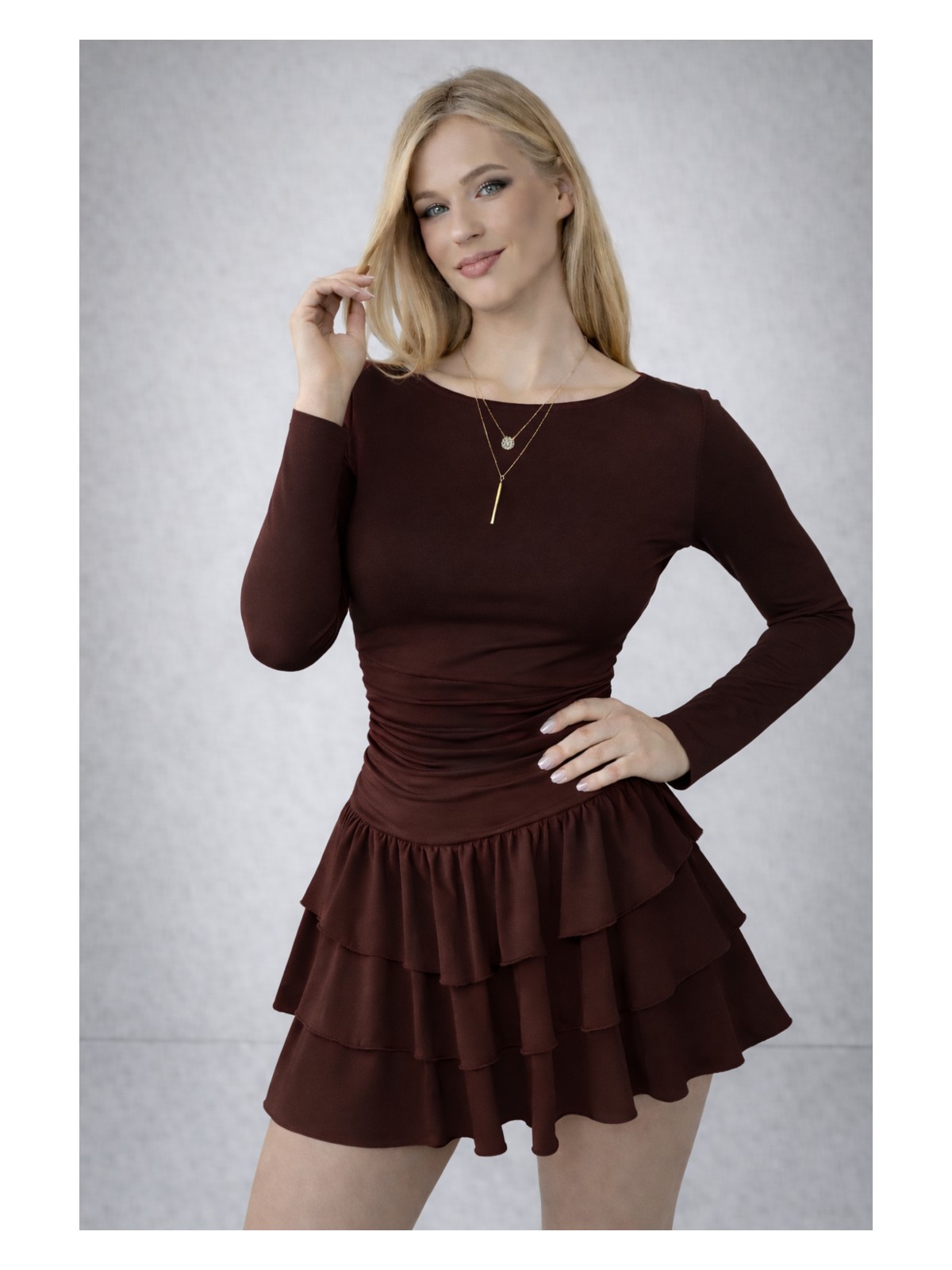 Espoir Plus Espoirplus Eteği Kat Kat Volanlı Mini Elbise