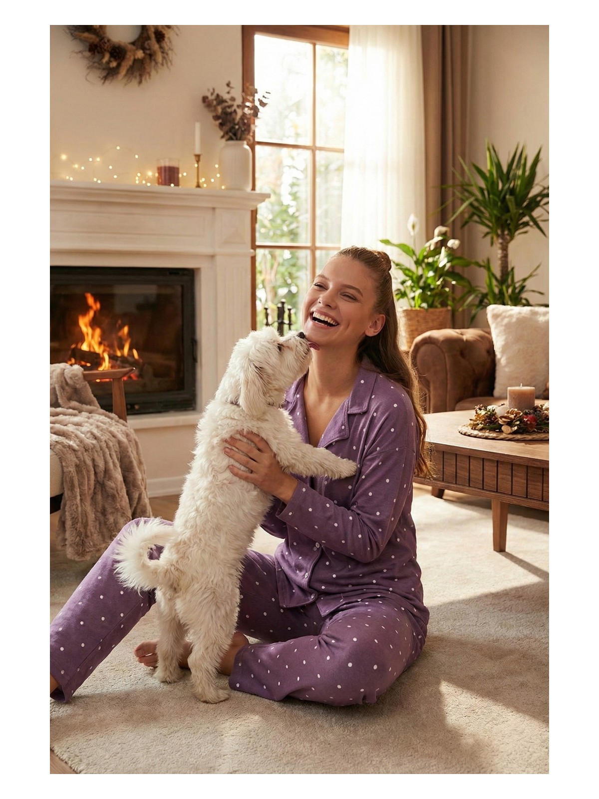 Lela Streç Standart Fit Düğmeli Pijama Takımı Bayan Pijama Takımı 60956601