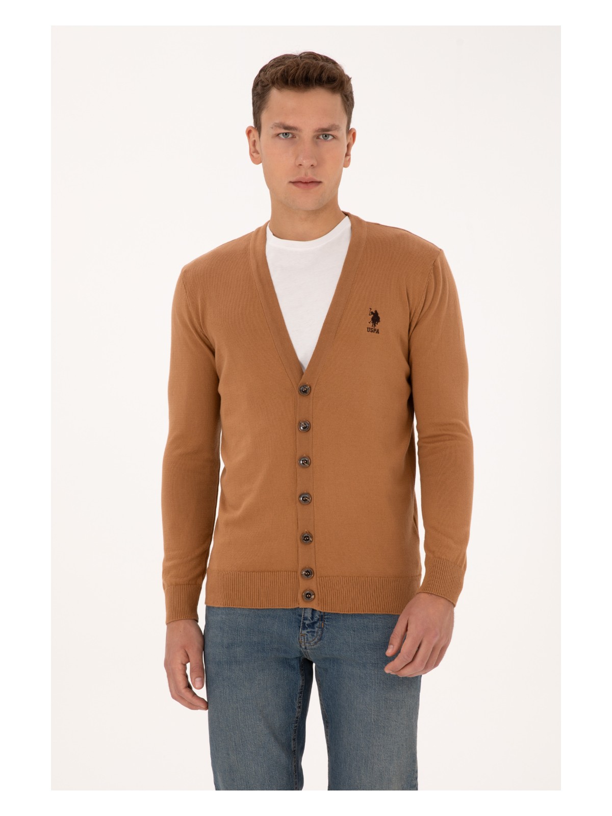 U.S. Polo Assn. U.s. Polo Assn. Erkek Gri Melanj Hırka (Triko) 50313702-VR086 - Görsel 7